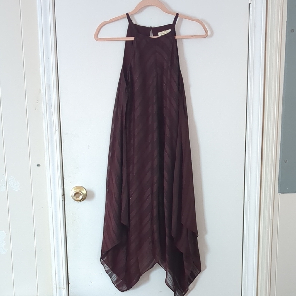 Elegant Maroon Sleeveless Dress
